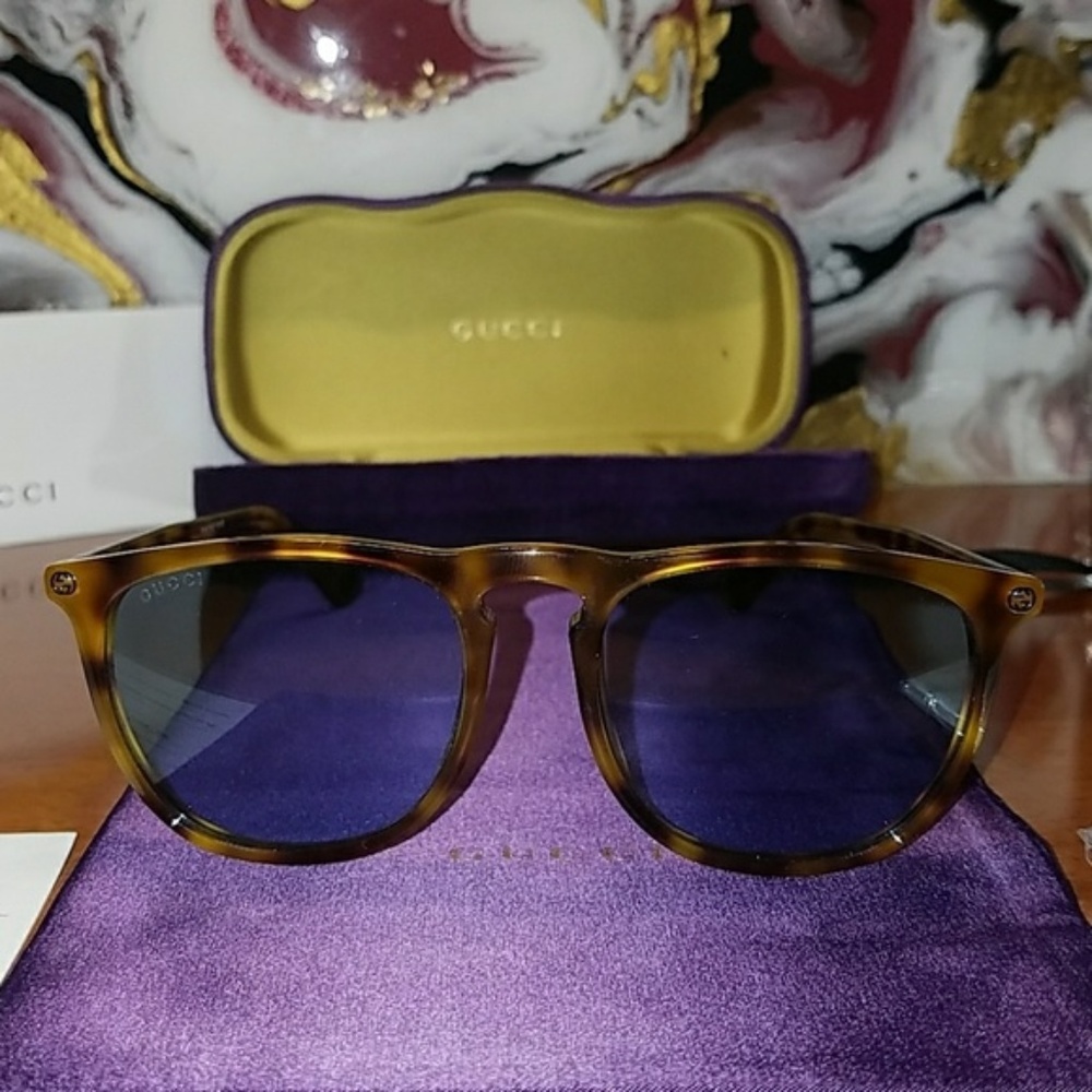 NWT Authentic Gucci Avana/Blue Sunglasses - Picture 5 of 6
